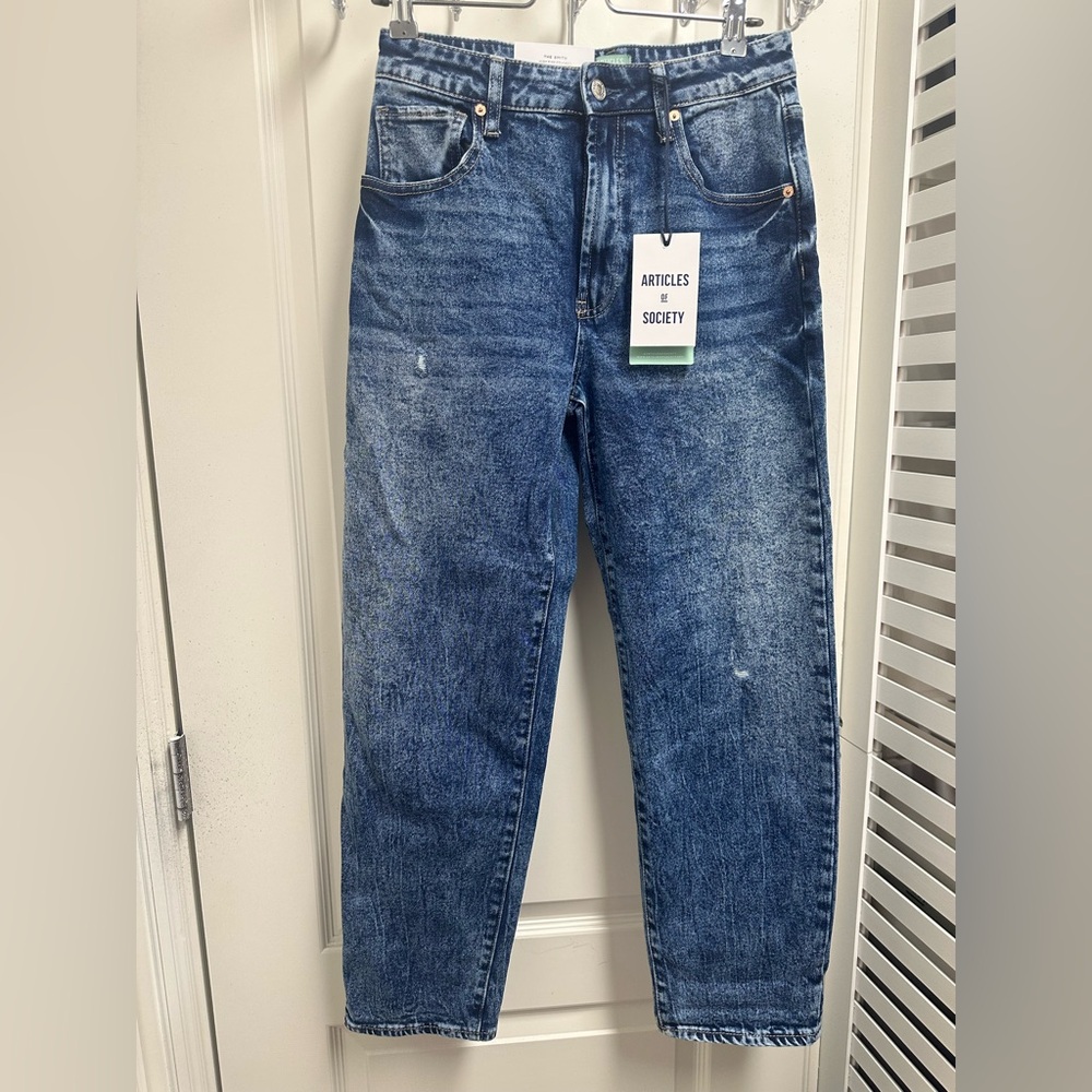 NWT Articles of Society The Smith High Rise Relaxed Jeans | Deep Lake Size 4